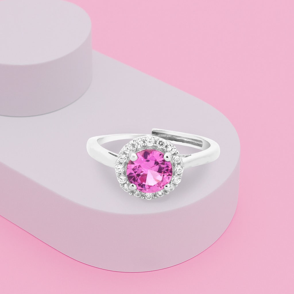 Adjustable Sparkle Halo Ring