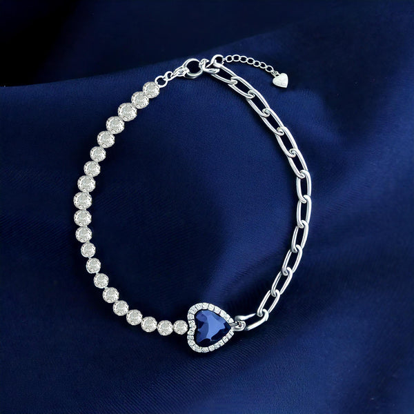 Heart Of The Ocean Silver Bracelet 6.5