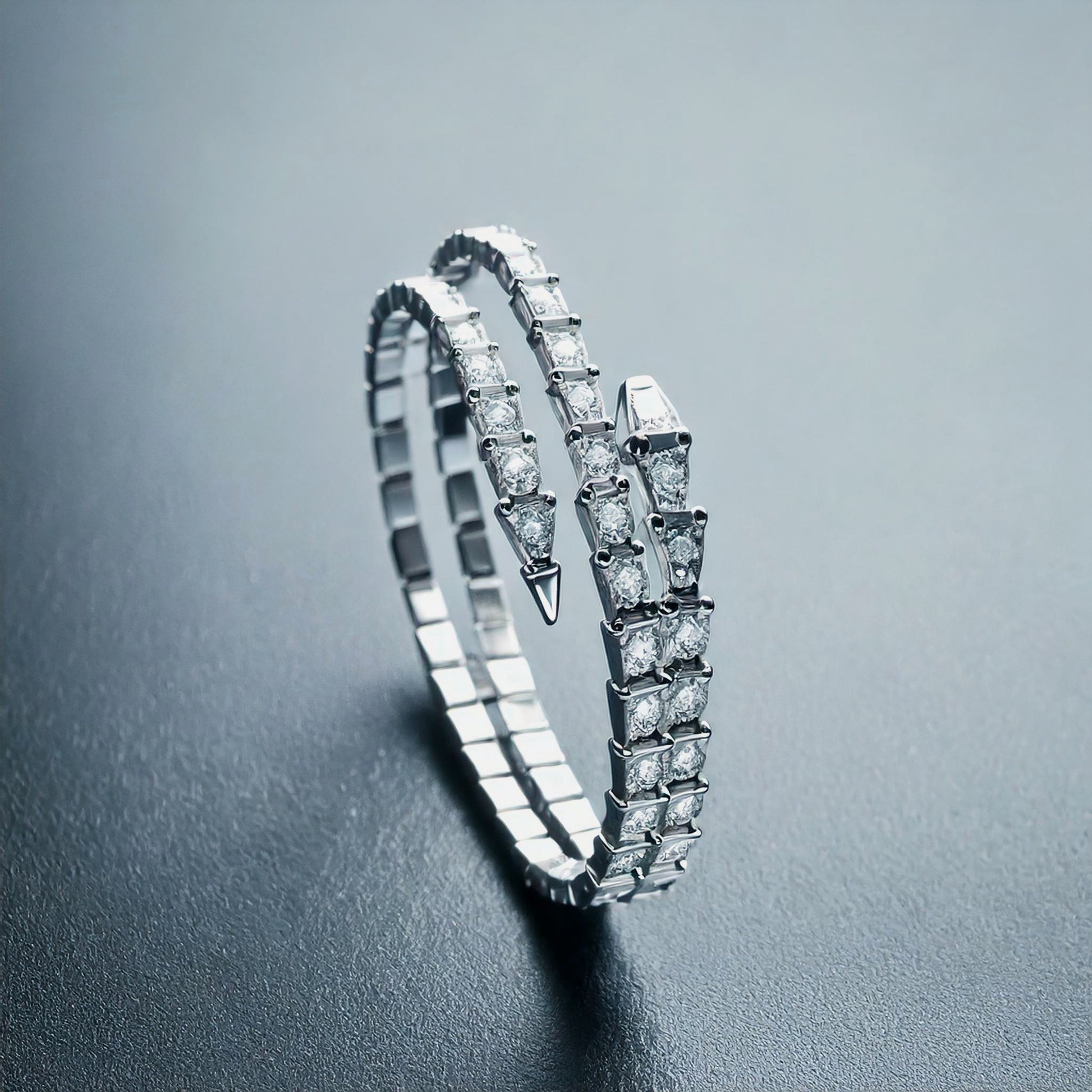 Serpent Silver Bangle