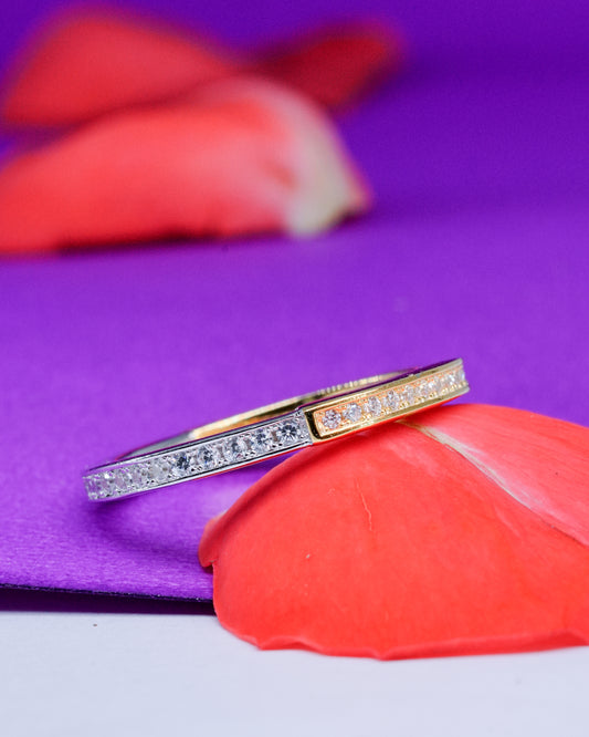 Dual Tone Silver Band Ring