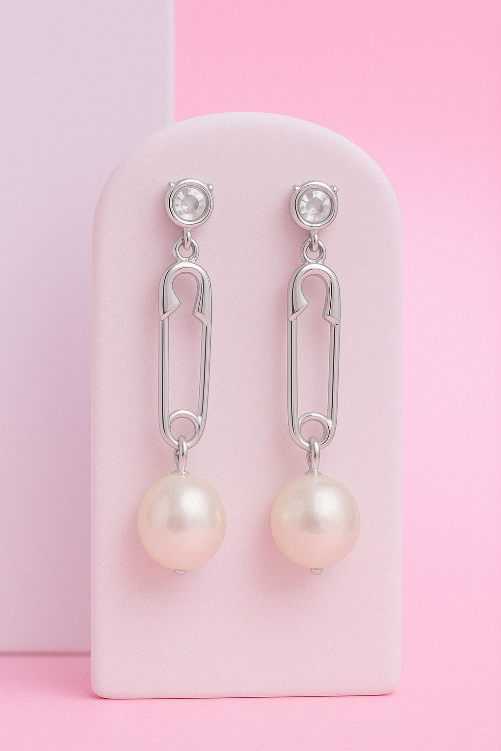 Silver Pearl Drop Earring