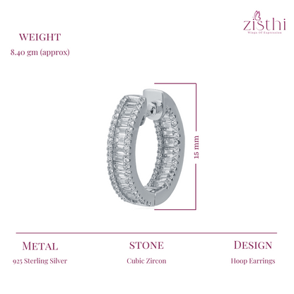 High-Shine Baguette Zircon Inside-Out Hoops