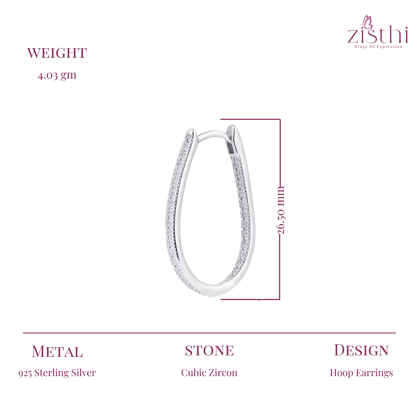 Silver Huggie Earring