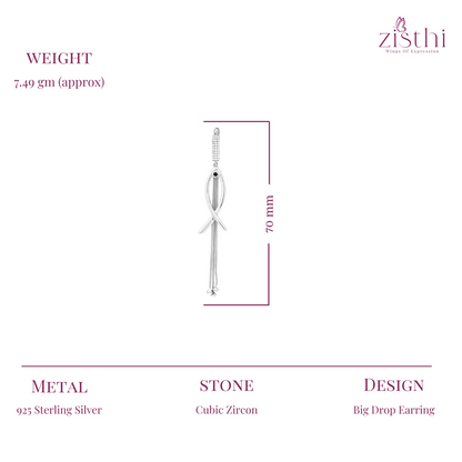 Silver Big Drop Earring