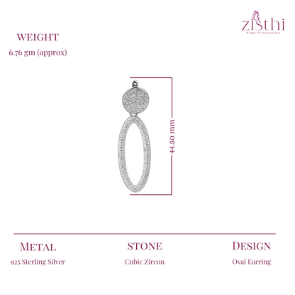 Oval Round Diamond Look Zircon Earring