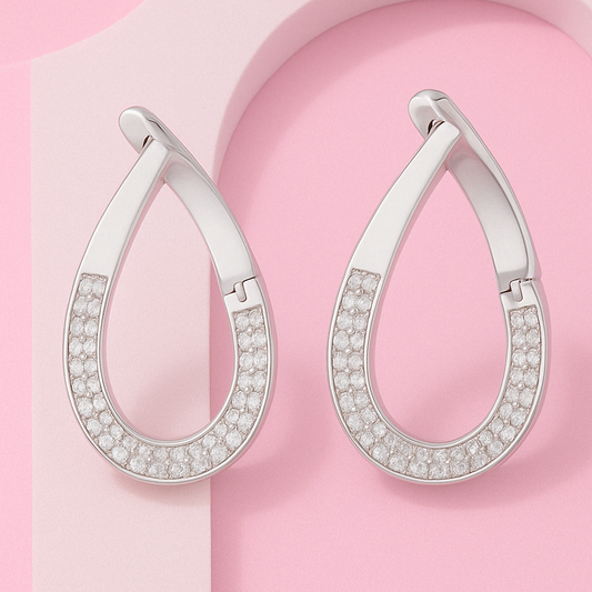 Forevever Byepass Pear Silver Earring
