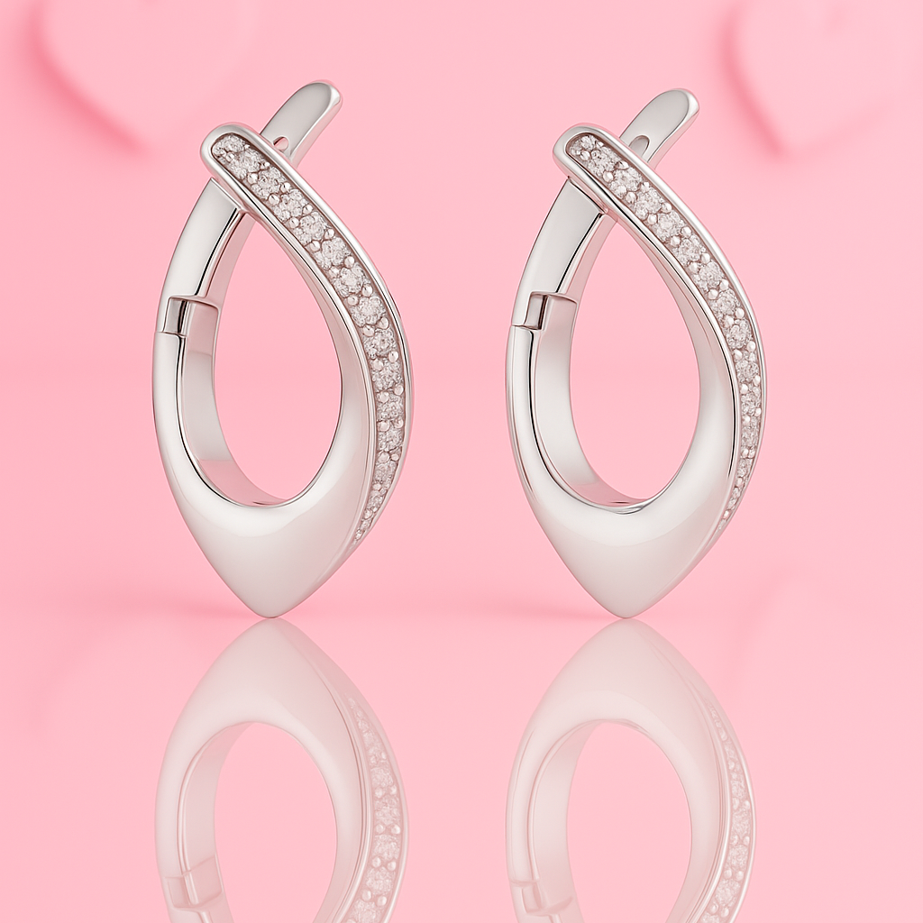 Minimalist Zirconia Silver Earring