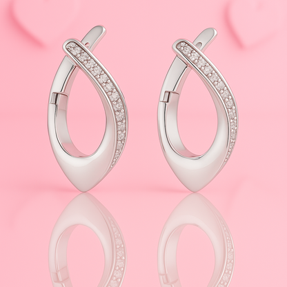Minimalist Zirconia Silver Earring