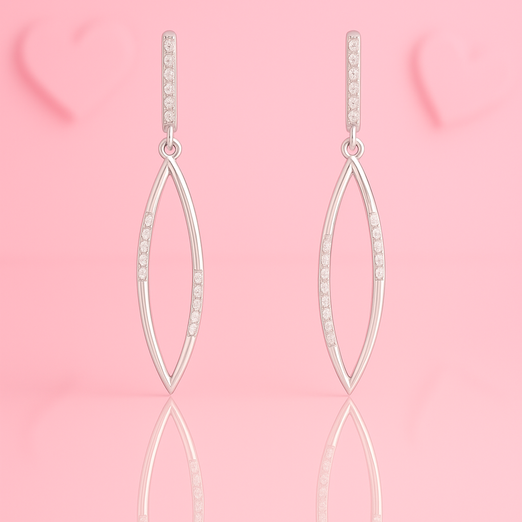 Silver Majestic Marquise Dangler Earring