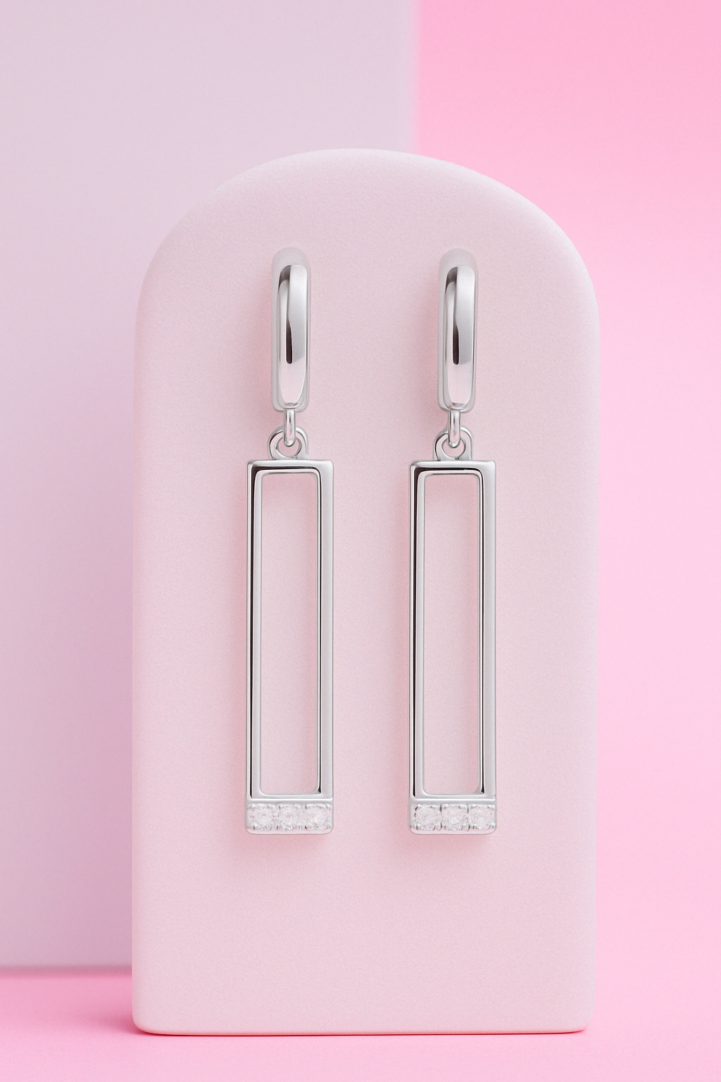 Silver Geometric Earring