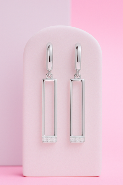 Silver Geometric Earring
