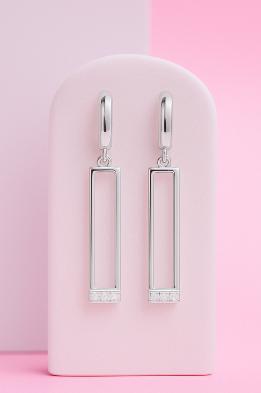 Silver Geometric Earring
