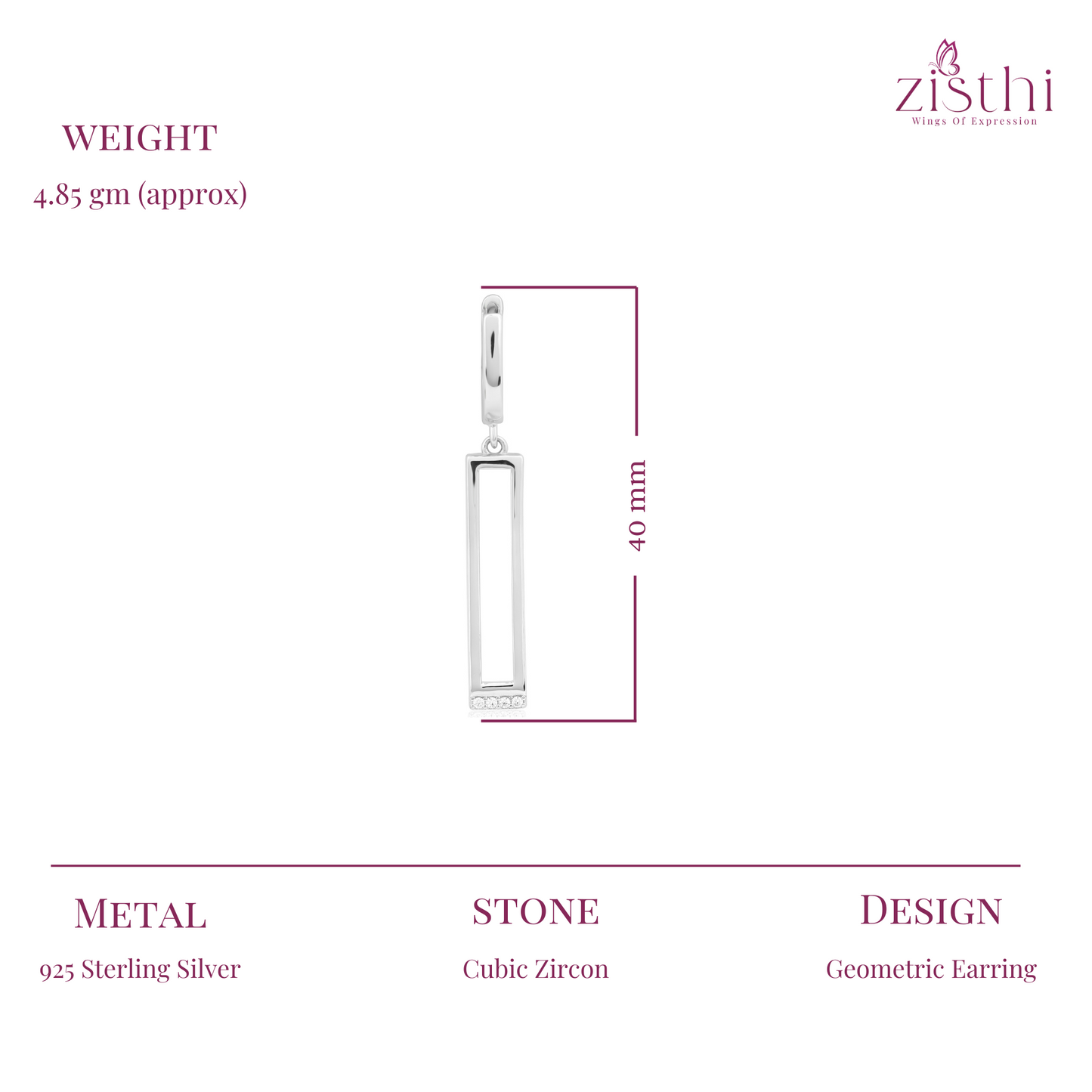 Silver Geometric Earring