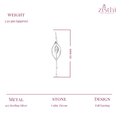 Silver Falling Dew Diamond Cut Earring