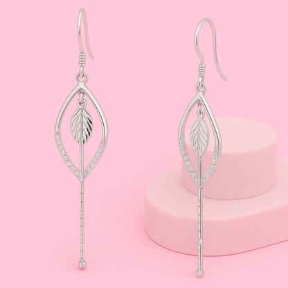 Silver Falling Dew Diamond Cut Earring