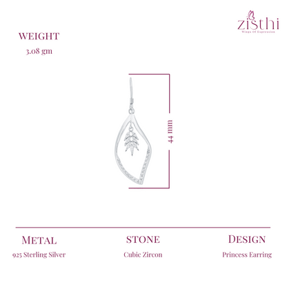 Silver princess Zircon Earring