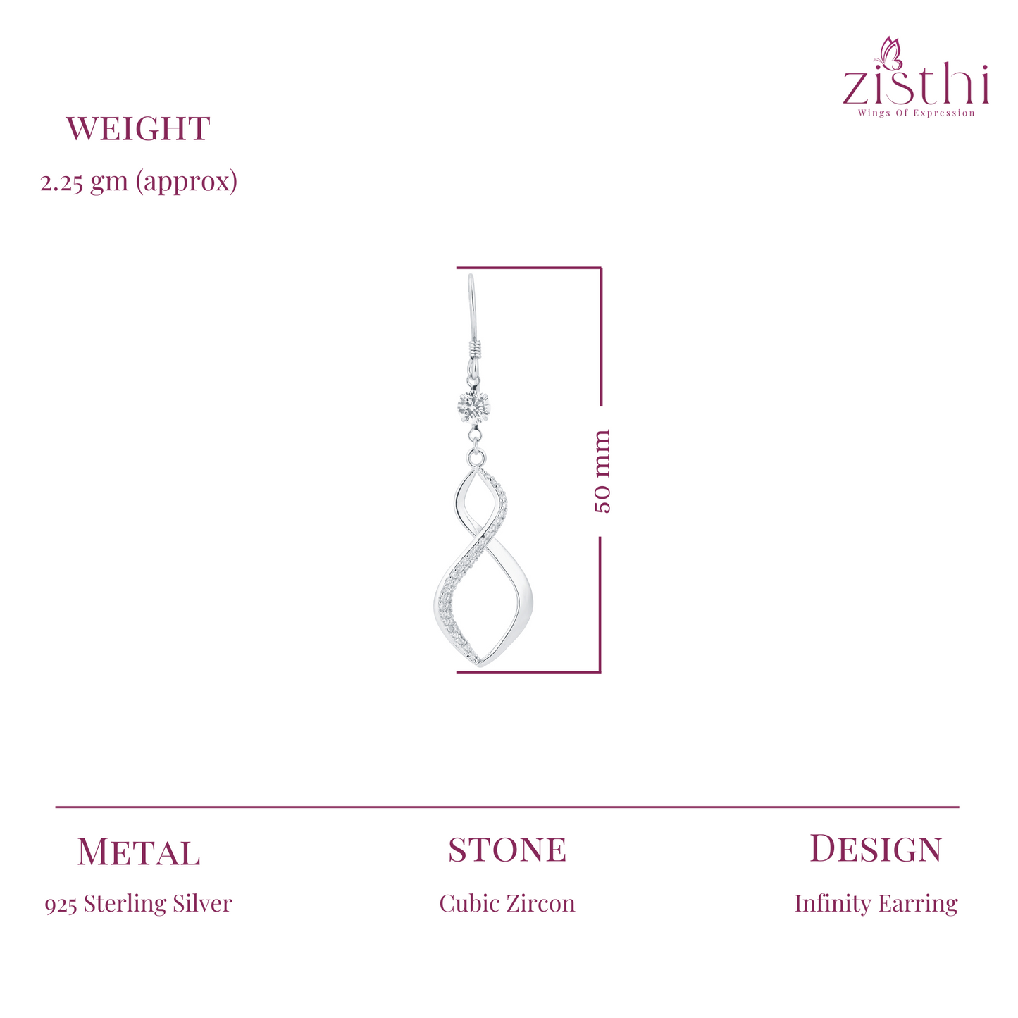 Infinity Sparkle Drop Earrings