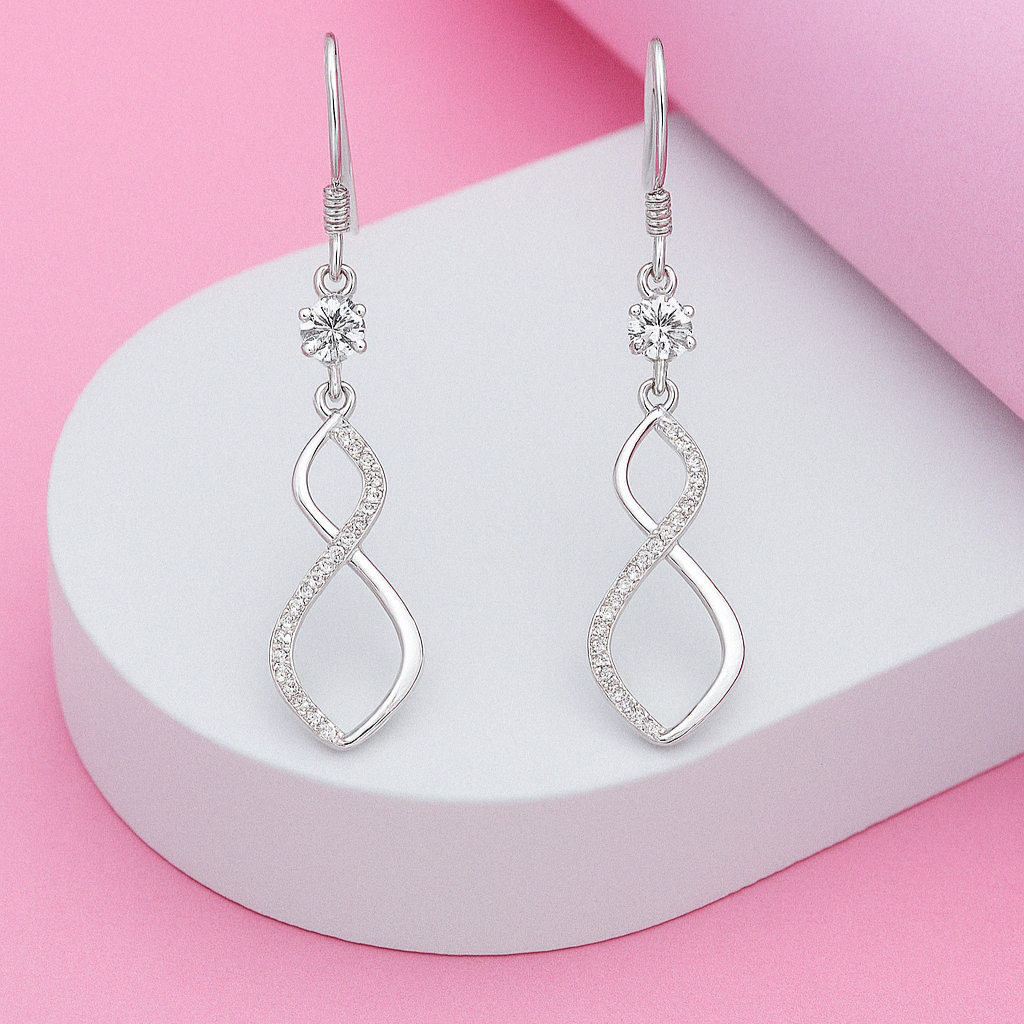 Infinity Sparkle Drop Earrings