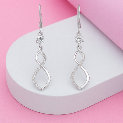Infinity Sparkle Drop Earrings