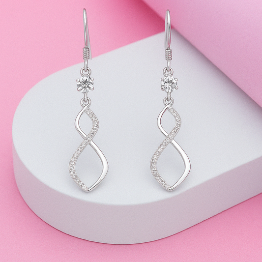 Infinity Sparkle Drop Earrings