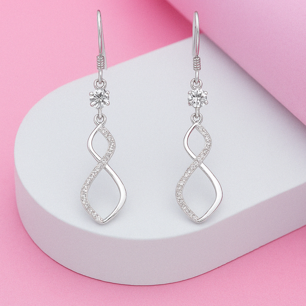 Infinity Sparkle Drop Earrings