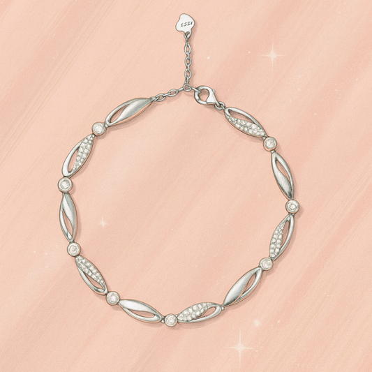 Forever Infinity Link Silver Bracelet 6.5" Inch+1.5" Inch