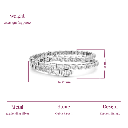 Designer Inspired Serpent Silver Bangle