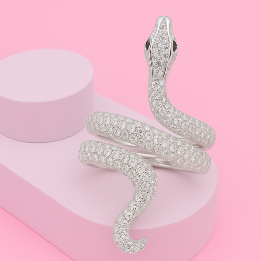 Wraparound Snake Silver Ring