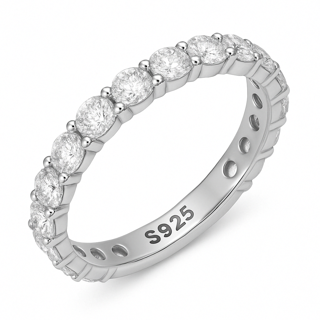Eternity Engagement Silver Band Ring