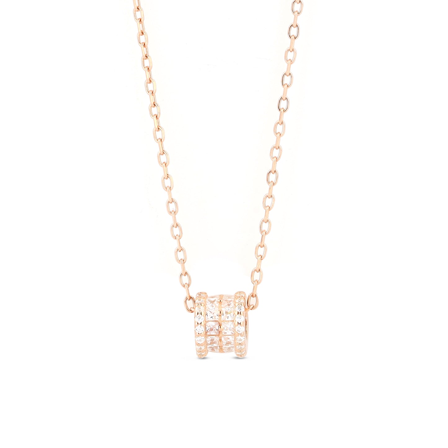 Rose Gold Circle Of Life Silver Necklace