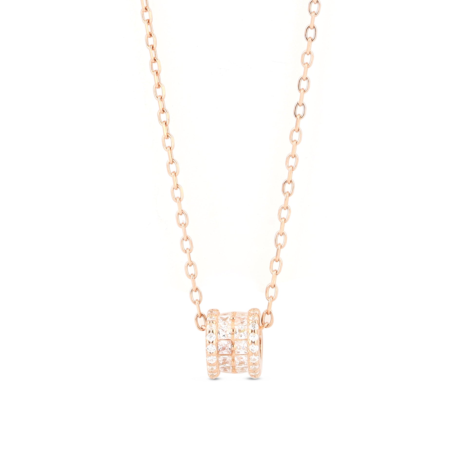Rose Gold Circle Of Life Silver Necklace