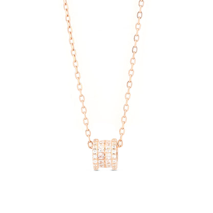 Rose Gold Circle Of Life Silver Necklace