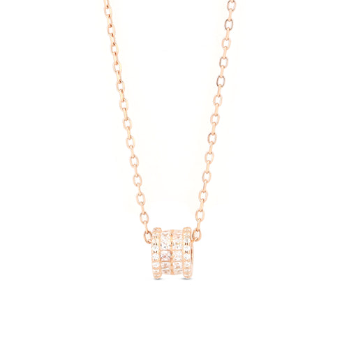 Rose Gold Circle Of Life Silver Necklace