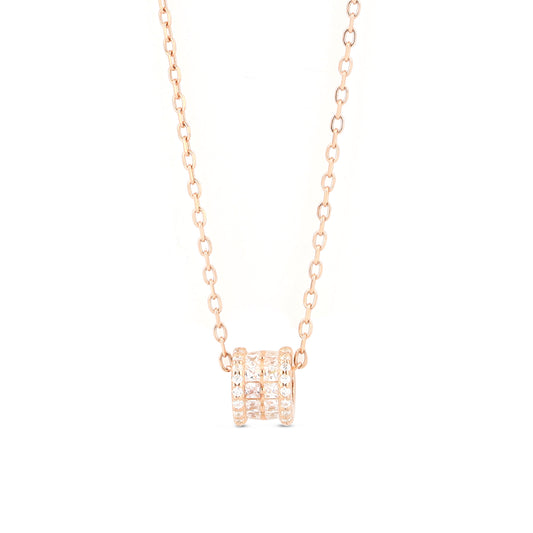 Rose Gold Circle Of Life Silver Necklace