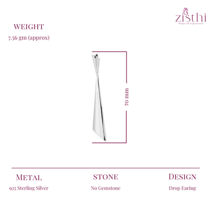 Silver Long Cone Earring