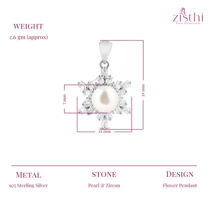 Pearl Bloom Silver Pendant