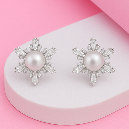 Pearl Bloom Silver Earring