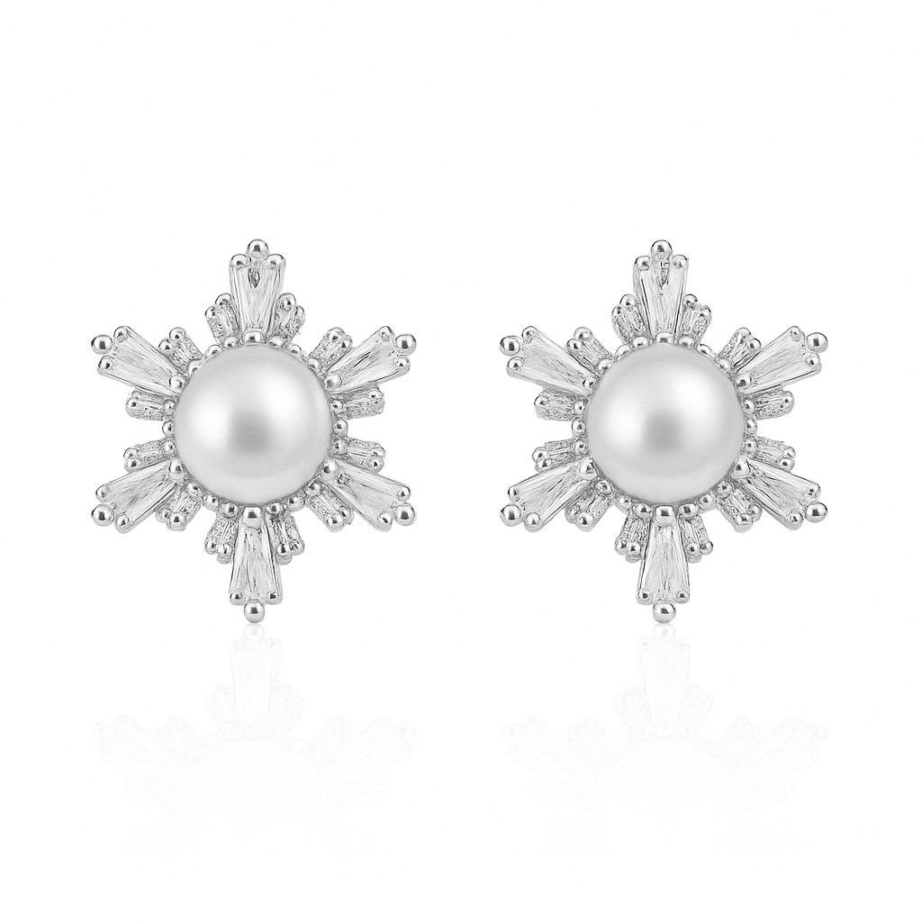 Pearl Bloom Silver Earring