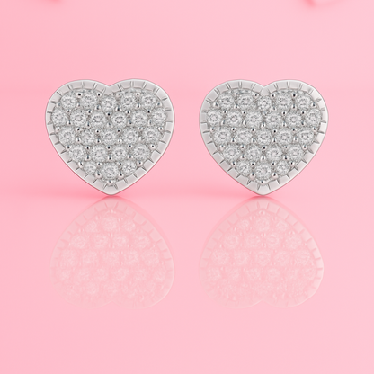 Heart Shape Micro Pave Cubic Zircon Earring