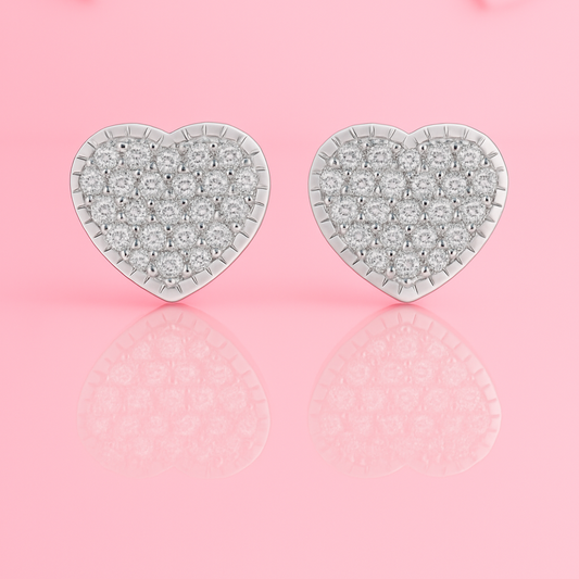 Heart Shape Micro Pave Cubic Zircon Earring