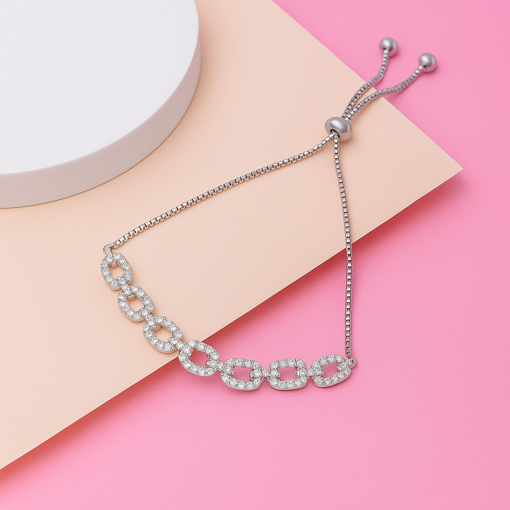 Designer Cubic Zircon Linking Bracelet