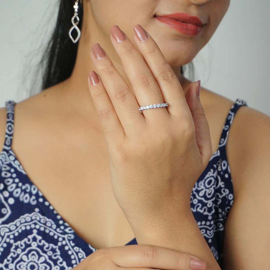 Dual Tone Silver Band Ring