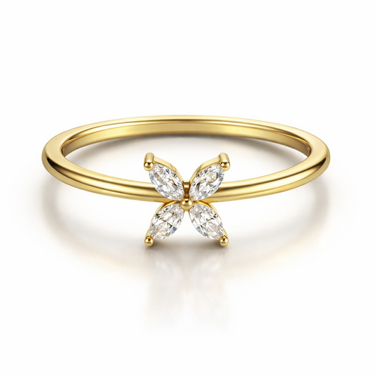 Minimal Flower Design Ring