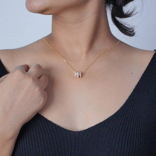 Rose Gold Circle Of Life Silver Necklace