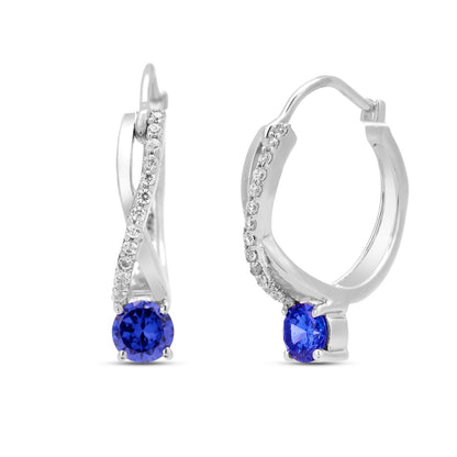 Twisted Hoop  Earrings In 925 Sterling Silver