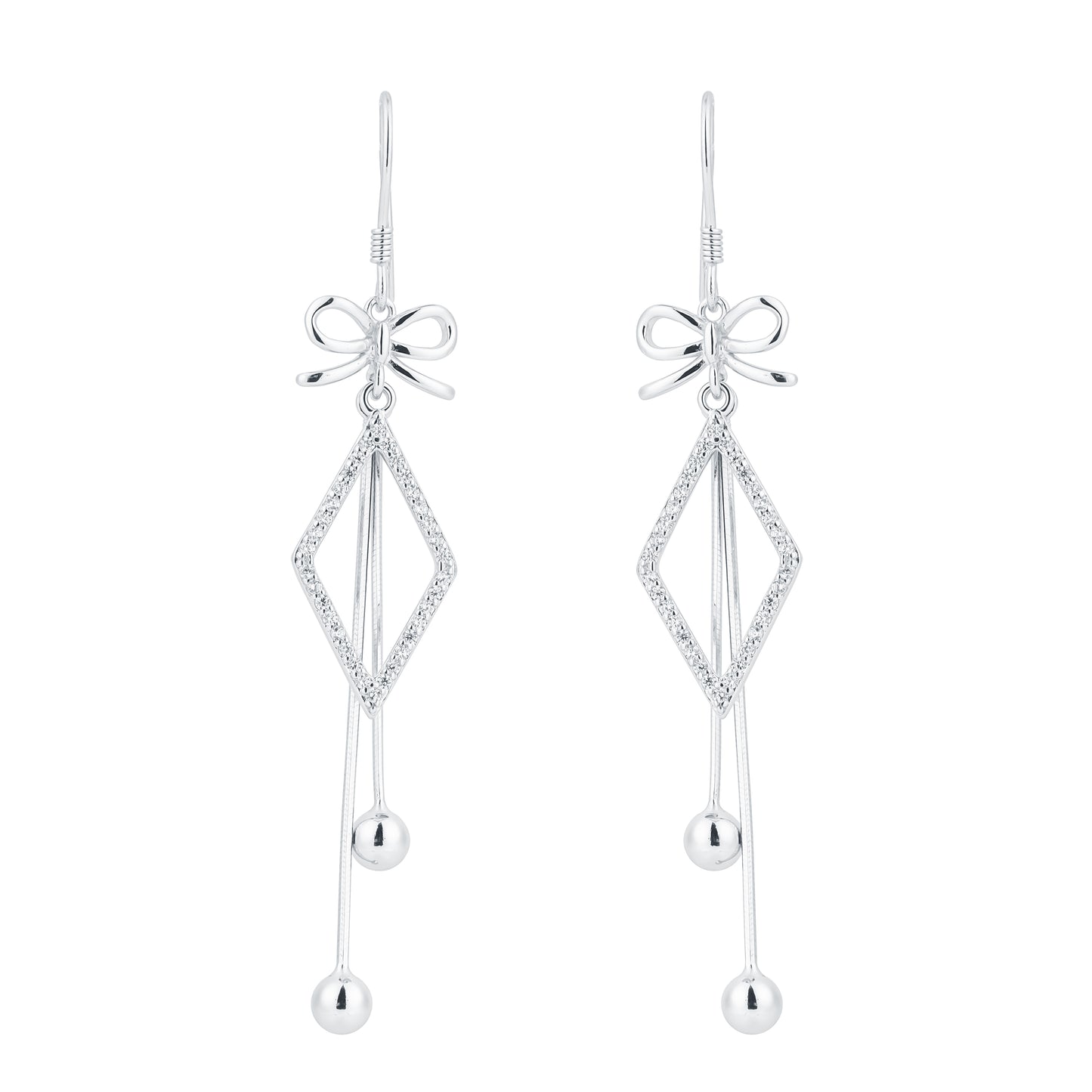 Bow Dangler Silver Earring