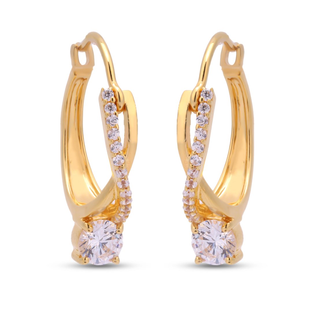 Twisted Hoop  Earrings In 925 Sterling Silver