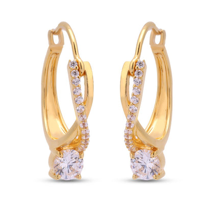Twisted Hoop  Earrings In 925 Sterling Silver