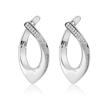 Minimalist Zirconia Silver Earring