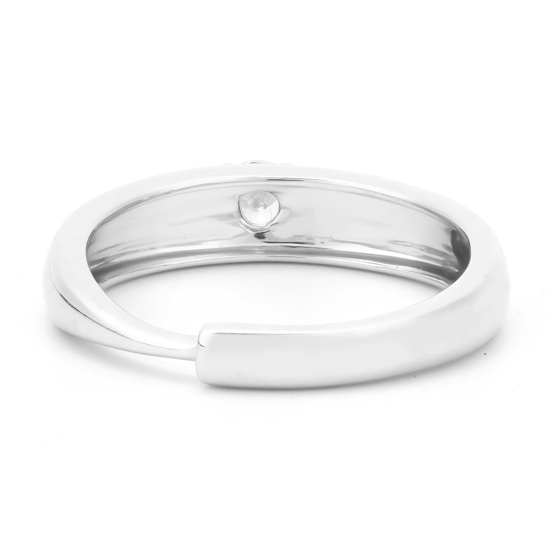 Classic Solitaire Adjustable Men Ring In 925 Sterling Silver